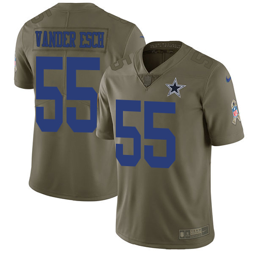 Nike Cowboys #55 Leighton Vander Esch Olive Men's Stitched NFL Limited Salute To Service Jersey